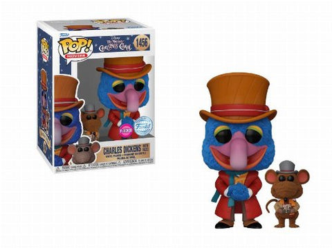 POP! Disney: The Muppet Christmas Carol - Charles Dickens with Rizzo (Flocked) Exclusive)