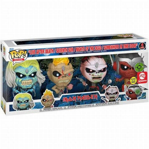 POP! Iron Maiden - Live After Death, Seventh Son, Nights of the Dead & Somewhere in Time Eddies (GITD) 4-Pack (Exclusive)