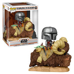 POP! Star Wars The Mandalorian Mando on Bantha with Child in Bag