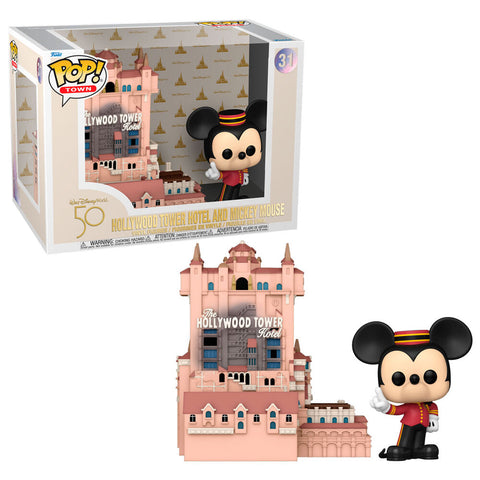 POP figure Walt Disney World 50th Anniversary Hollywood Tower Hotel and Mickey Mouse