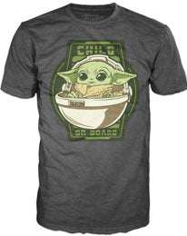 Star Wars The Mandalorian Loose POP! Tees T-Shirt Child On Board